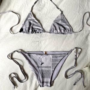 John Galliano Vintage Iconic "Gazette" Newsprint Bikini